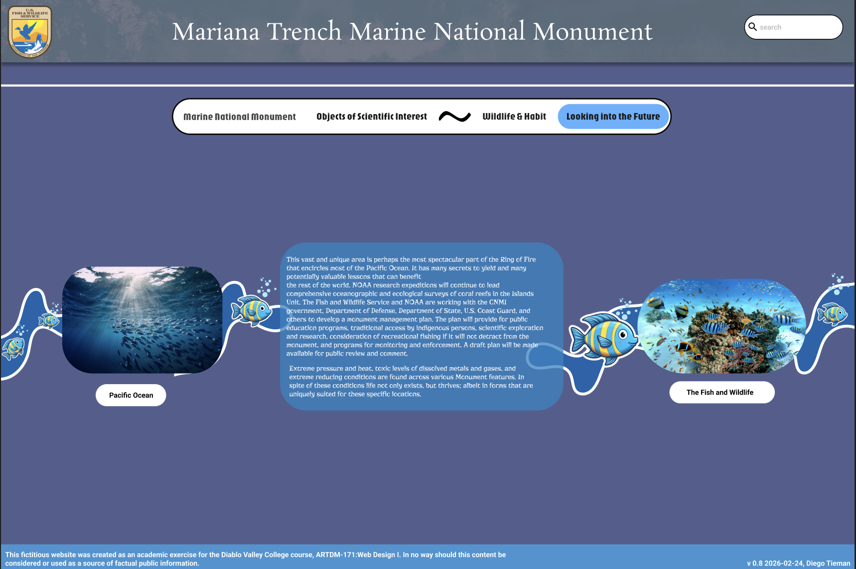 Looking to the Future wireframe