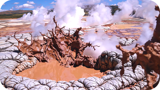 Hydrothermal vent in the volcanic unit